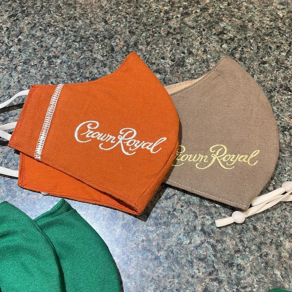 Crown Royal lot of 11 separate face masks made from cocktail bags many colors